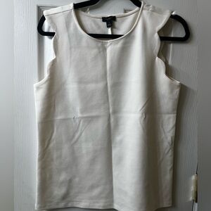 Ann Taylor Cream Sleeveless Blouse